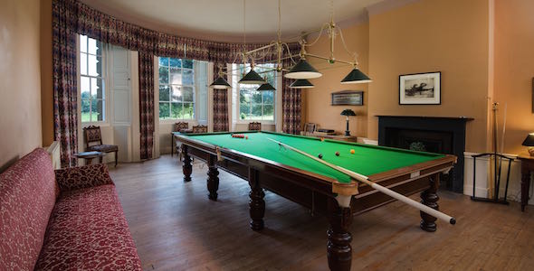 The billiards room has a full size table